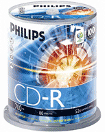 CD-R Philips 700MB 80Min. TUBO